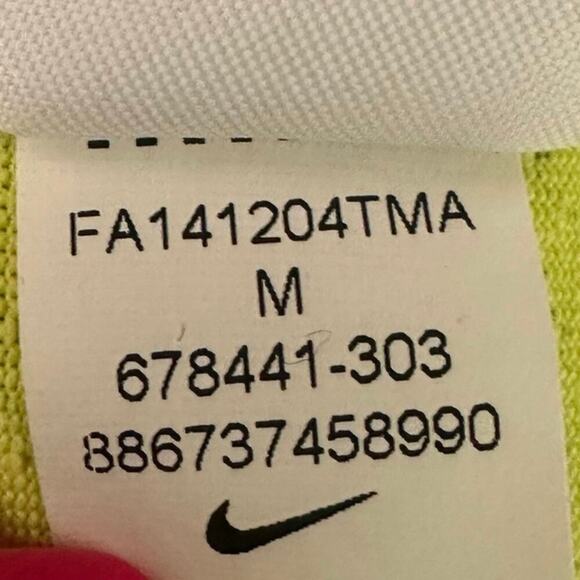 Nike Golf Tour Performance Dri-Fit Polo Shirt Medium Neon Yellow Gray Stripe - Picture 5 of 6